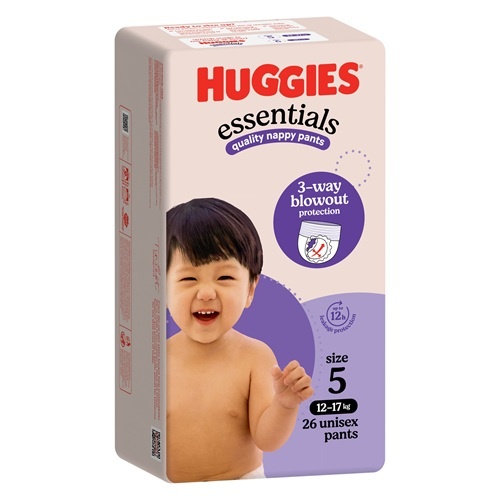 HUGGIES Essentials Nappy Pants Size 5 WALKER Carton 104 ( 26 x 4 ) (21061) 