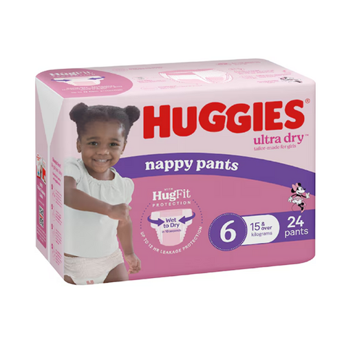 Huggies Nappy Pant Girl Junior 15+ kg (SIZE 6) Pack 24