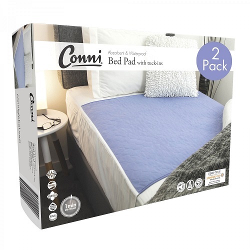 Conni Reusable Bed Pad with Tuck-ins – 2PACK