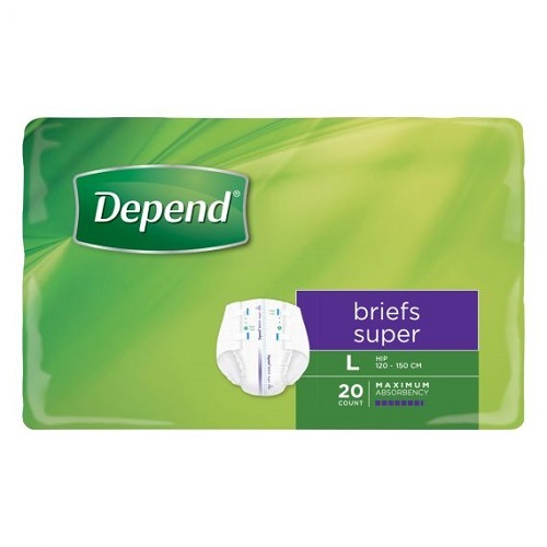 Depend Brief Super Large Waist 120 150cm Unisex 3700ml Purple 60 (20 x 3)