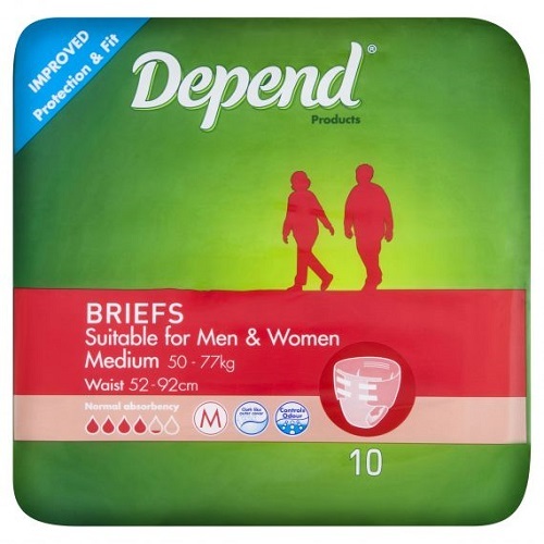 Depend Brief NORMAL Medium Waist 52-92cm Unisex 2300ml Pink  40 ( 10 x 4 ) 19743