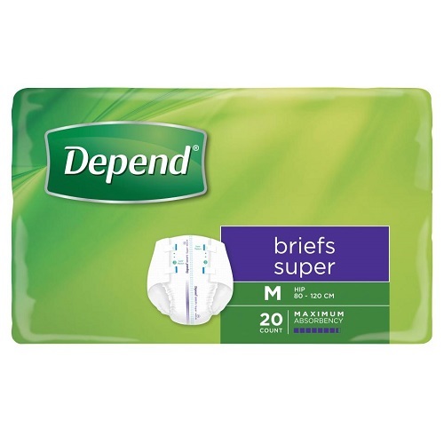 Depend Brief Super Medium Unisex Hip 80-120cm 60 (20 x 3) 1737