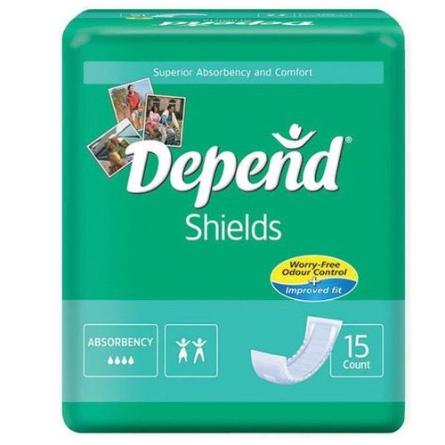 Depend Shields (Pad) 525x180mm 400ml Carton 60 ( 15 x 4 ) 4871