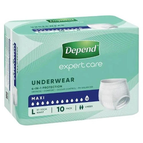 Depend Expert Care Underwear Maxi Large Unisex 2700ml White Carton ( 10 x 4) MFC (20017)