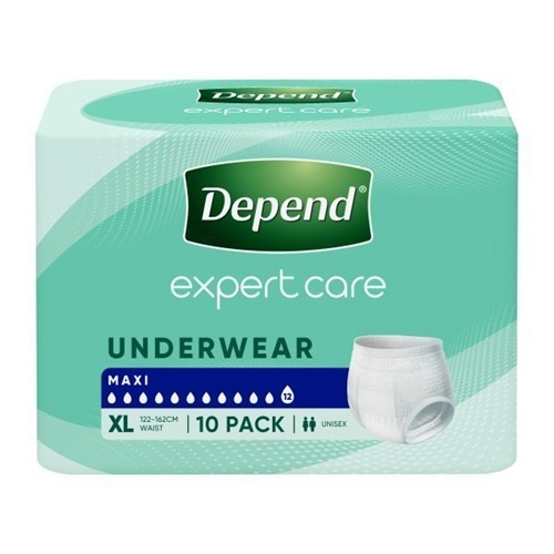 Depend Expert Care Underwear Maxi Large Unisex 2700ml 112 -162cm White Carton ( 10 x 4) MFC (20018)
