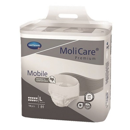 Molicare Premium Mobile 10 Drops LARGE  (Pack 14 x 4) Waist 100 150 cm 2616ml