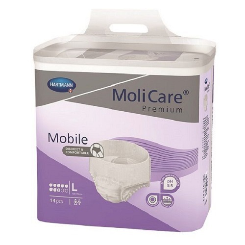 Molicare Premium Mobile 8 Drops LARGE  (Pack 14 x 4) Waist 100 150 cm 2279ml (915 873)
