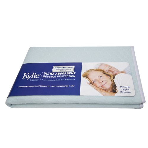 Kylie Supreme Mac Waterproof Backing With Tuck Ins 100x100cm 2500ml Light Blue