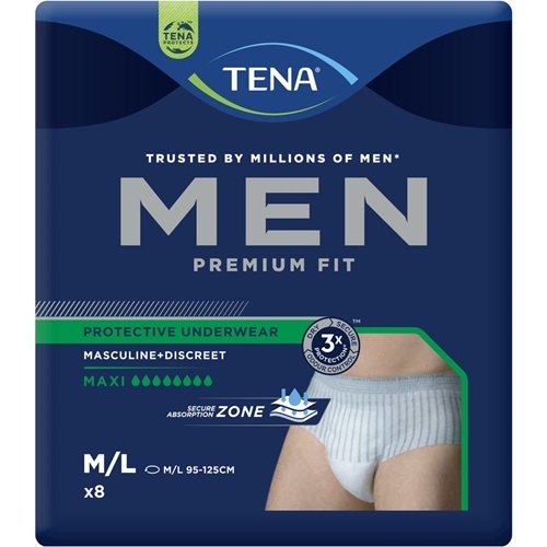 Tena Pants Men Level 4 Waist 95 125cm 945ml Carton 24 ( 8x3 ) (798340)