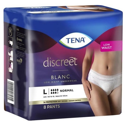 Tena Pants Women Discreet Blanc LARGE 95-125cm 880ml (796320)