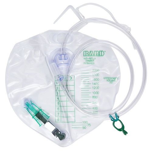 Bard Drain Bag Closed System Anti Reflux Sample Port 2000ml Carton 20 (154002)