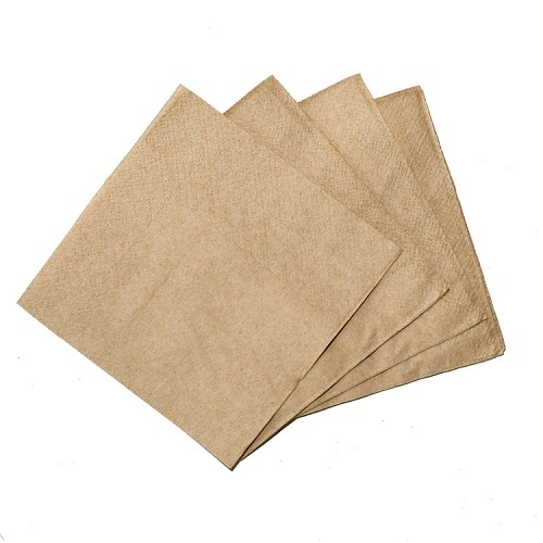 Recycled Brown Luncheon 1 PLY Napkin Carton 3000 pieces (Pk 500 x 6) Quarter Fold