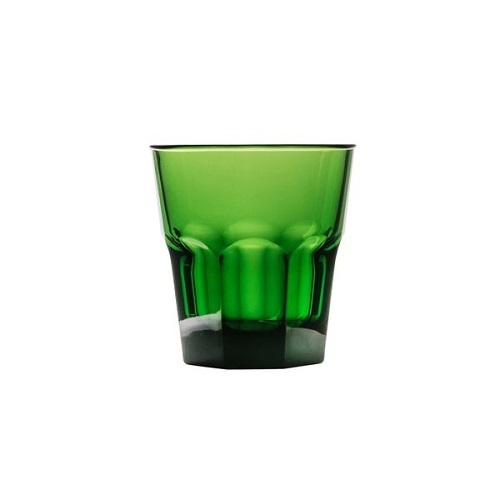 Polysafe Plastic Glass Look Rocks Tumblers 240ml GREEN Stackable Ctn of 24