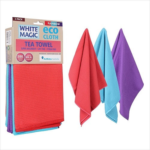 White Magic Tea Towel Rainbow 70 x 50cm Pack of 3 