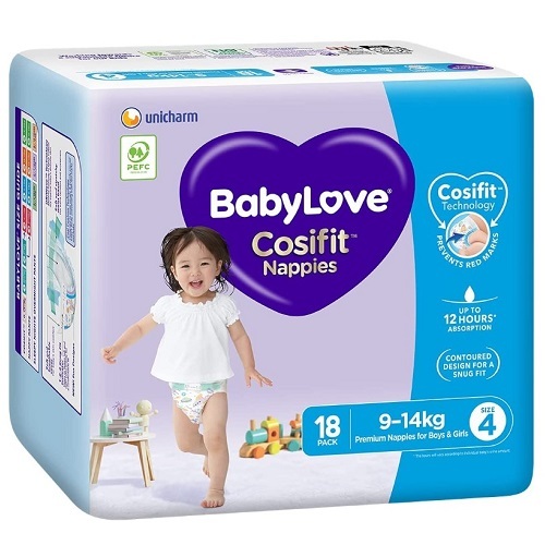BabyLove TODDLER Nappy (SIZE 4) Carton 72 ( 18 x 4 )