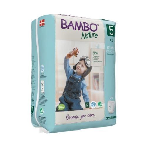Bambo Nature Eco Nappies Size 5 (12-18 KG) CTN 132 (22x6)