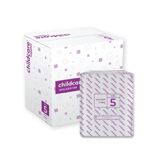 Childcare Nappy Size 5 Walker (13-18kg) Carton 108 