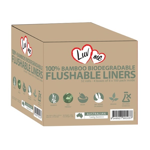 Eco Bamboo Flushable Liners CARTON (100 x 8 x 4)
