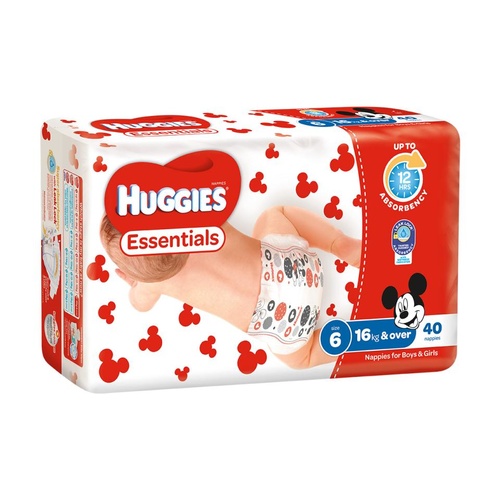 Huggies Essentials Junior Nappy  (SIZE 6) Carton 160 (40 x 4)