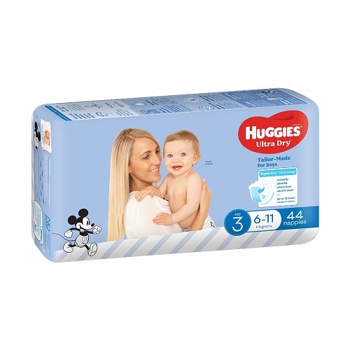 Huggies Ultra Dry Crawler BOY Size 3 (6 to 11 kg) Pack of 44