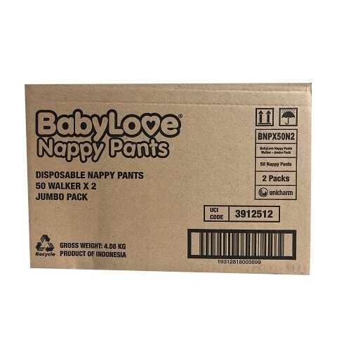 BabyLove Nappy Pant Walker (Size 12-17Kg) Carton ( Pk25 x 3)