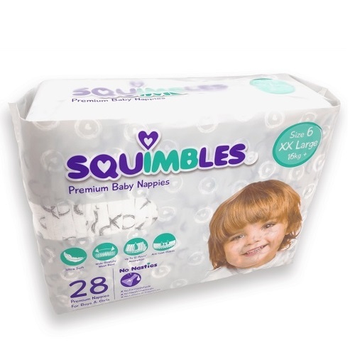 Squimbles Baby Premium Nappy Junior/ XXL (SIZE 6)  Ctn 112