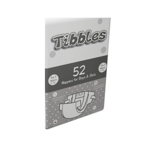 Tibbles Baby Nappy Medium (Size 3) Carton 208 ( 52 x 4)
