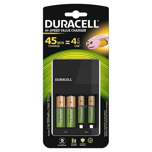 Duracell 1 Hour AA and AAA Battery Charger with 2 x AA & 2 AAA batteries 
