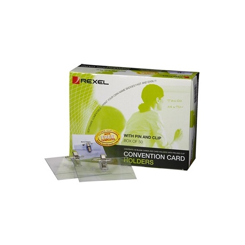 Rexel Convention Card Holders with Pin and Clip Pk 50 (90050)