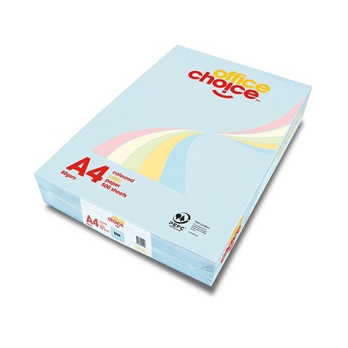 A4 80gsm Pastel Blue Office Choice Paper Ream 500