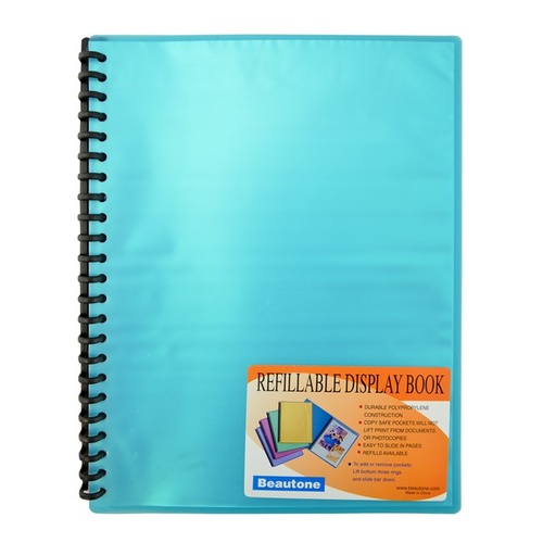 Beautone A4 Display Book Cool Frost 20 Pockets Blue  (31852)