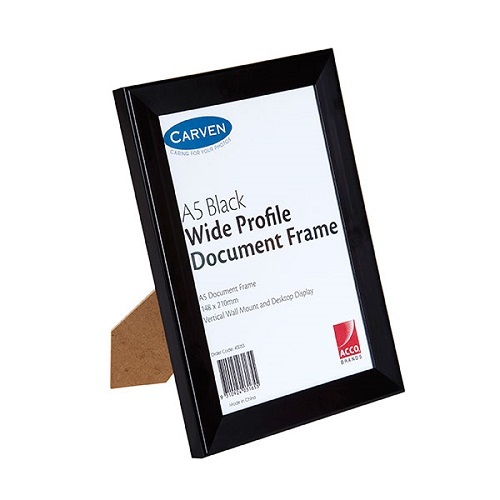 Carven A5 BLACK Document Frame Wide Profile