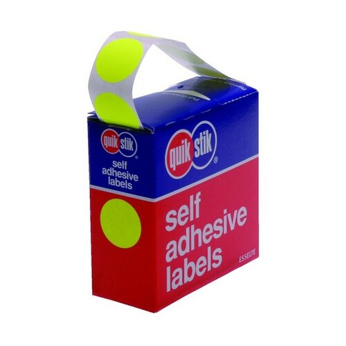 Label Quik Stik 14mm Dot FLUORO YELLOW (937294)