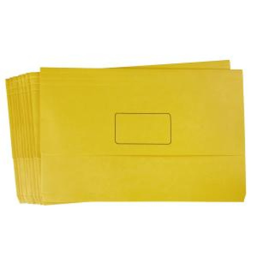 Marbig Wallet Foolscap Slimpick Yellow Pk 10