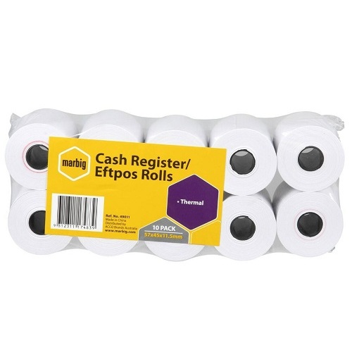 Marbig Cash Register/Eftpos Roll Thermal - 57x35x11.5mm Pack10