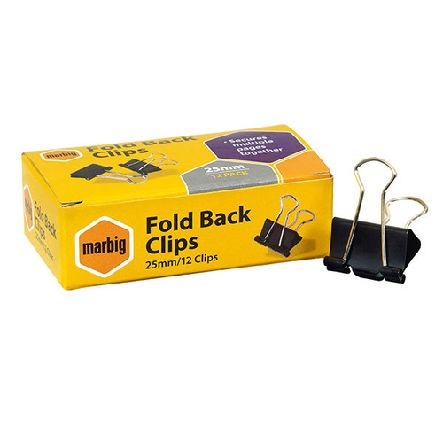 Foldback Clip 25mm Pk 12 (9544A)