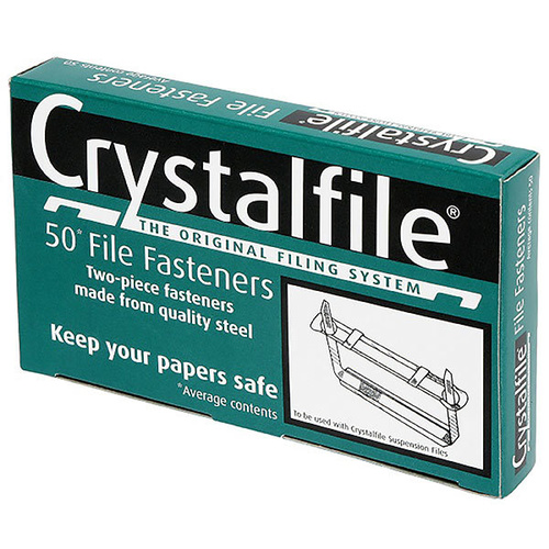 Crystalfile File Fasterners Silver Pk 50 (70850) 