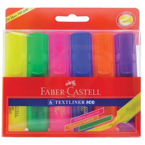 Faber-Castell Textliner Ice Highlighters Assorted 6 Pack (6 57 4802 06)