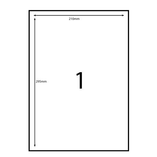 REDIFORM A4/1C White  Laser/inkjet/Copier Label Sheet 1 Label Per Sheet A4  (100 Labels) (10351281)