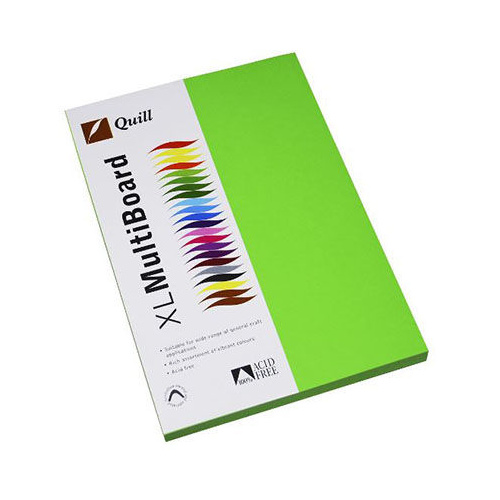 Quill Coloured Copy Paper 80 gsm A4 Lime Pk 100 (90057)