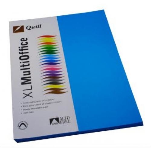 Quill Coloured Copy Paper 80 gsm A4 Marine Blue Pk 100 (90052)