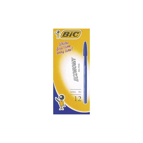 BIC Economy Medium Ballpoint Pens Blue Pk 12 (0214)