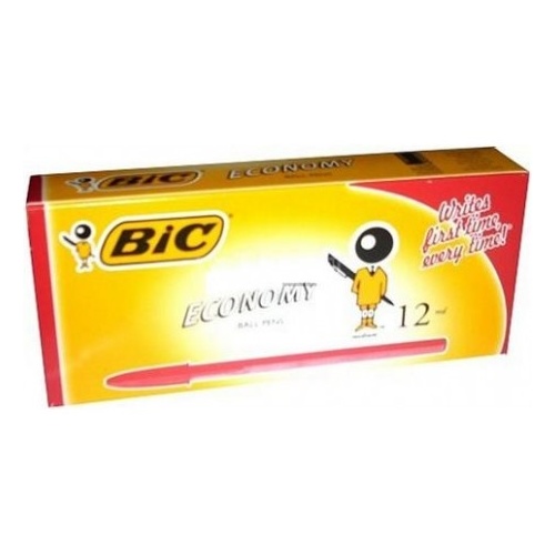 BIC Economy Medium Ballpoint Pens Red Pk 12 (0224)