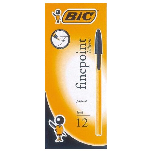 BIC Economy Fine Ballpoint Pens Black Pk 12 (0141)