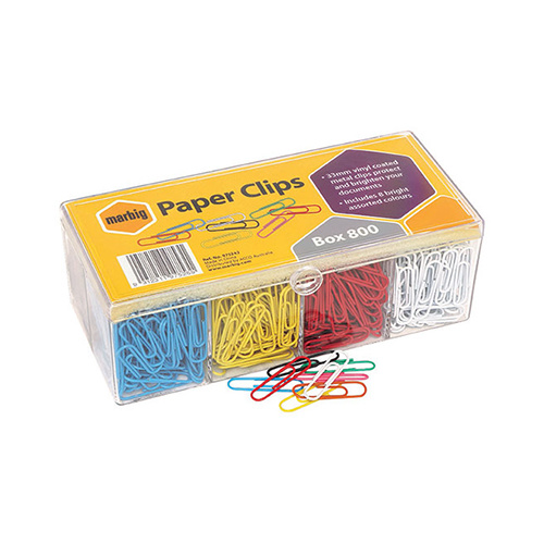 Marbig Coloured Paper Clips Box 800 (975262)