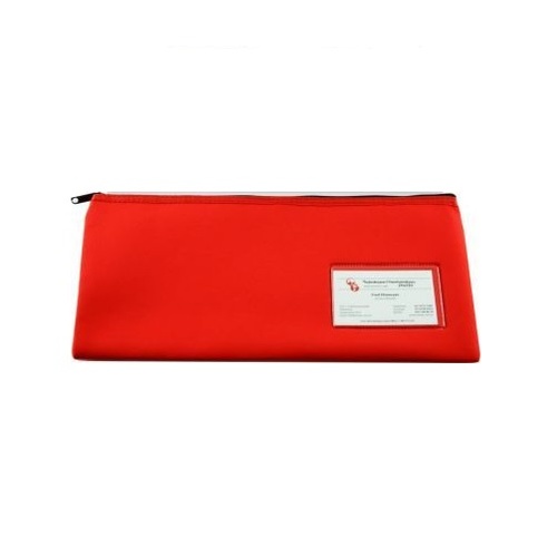 Neoprene Name Card Pencil Case - 1 Zip 34 X 17cm RED  (N3417B1)
