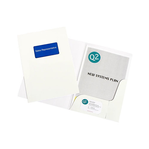 Marbig Presentation Folder A4 Gloss White Pack 50 (1104308)