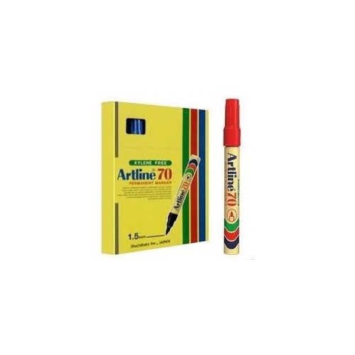 Artline 70 Permanent Marker 1.5mm Bullet Red Box 12