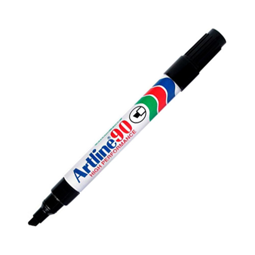 Artline 90 Chisel Permanent Marker Black Each (10502845)