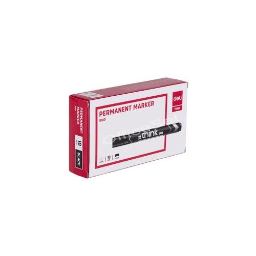Deli Permanent Marker Bullet Point Black Box 12 (U10020)